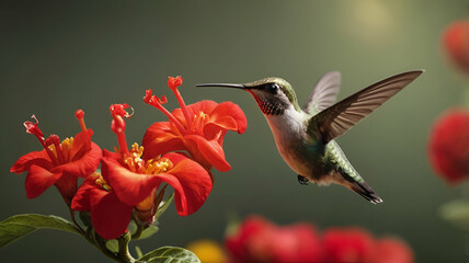 Fototapeta premium hummingbird on flower