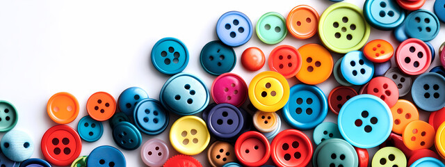 Fototapeta premium Scattered Colorful Buttons