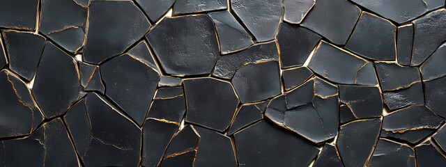 Contemporary Black Mosaic with Bronze Accents