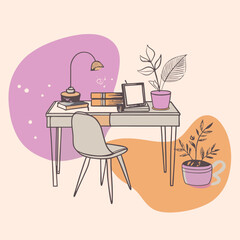 Charming and Cozy Study Space with a Formal, Minimalist Aesthetic