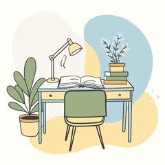 Charming and Cozy Study Space with a Formal, Minimalist Aesthetic