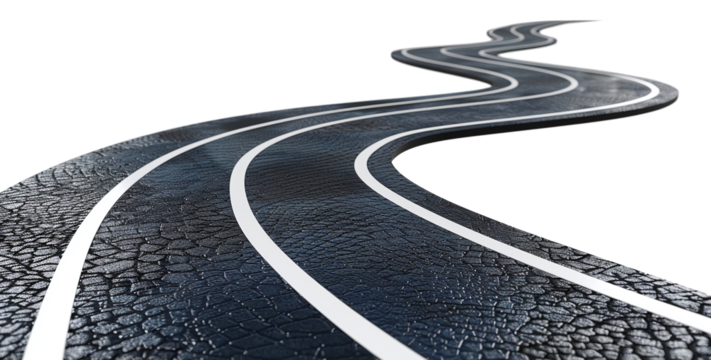 3d road on transparency background