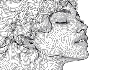 vector drawing of a person's face