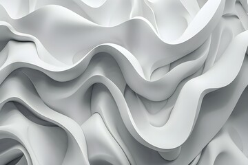 Obraz premium Abstract White Waves Abstract Background