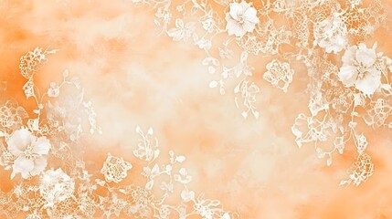 A delicate floral lace design in soft orange and cream tones, perfect for backgrounds and decorative purposes. 