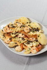Grilled Sole a la Belle Meuniere with Boiled Potatoes
