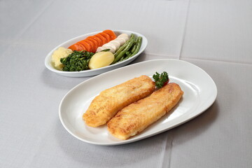 Grilled Sole with Vegetables on the plate