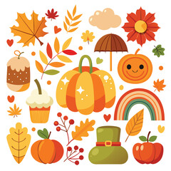 autumn background with pumpkins and leaves