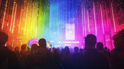 Obraz premium Digital interface displaying pride celebration events and activities. 