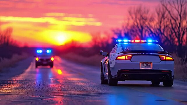 Police pull stop a speeding vehicle.