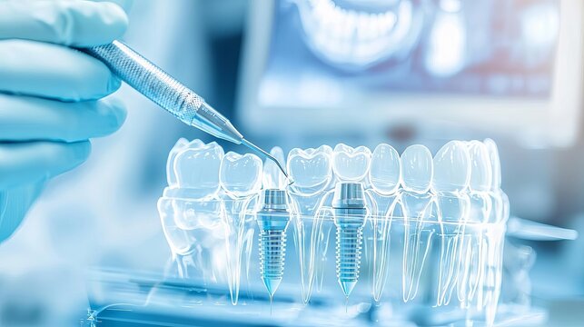 A dental implant procedure being performed with the help of computer-guided technology, emphasizing the precision and innovation in modern dentistry