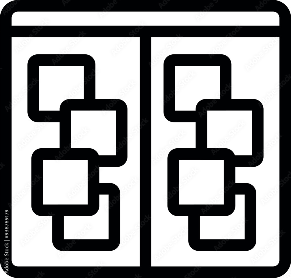 Poster Simple vector showing a flowchart comparing two sets of data side by side