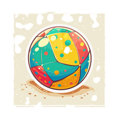 Fototapeta premium Colorful Beach Ball on Sand.