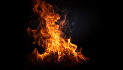An isolated flame flickering against a dark, moody background, capturing the essence and movement of fire.