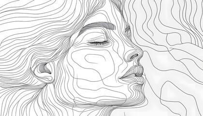 vector drawing of a person's face