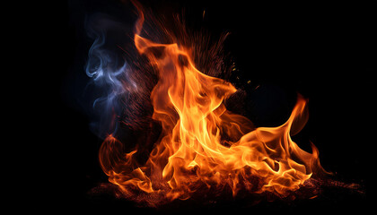 Fototapeta premium An isolated flame flickering against a dark, moody background, capturing the essence and movement of fire.