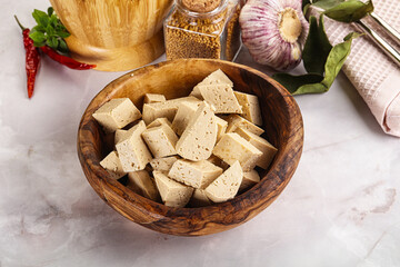 Vegan cuisine - organic tofu cheese