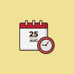 Calendar and clock icon vector illustration template, calendar icon template