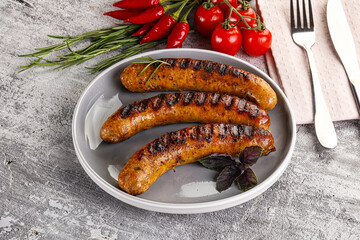 Grilled meat sausages with spices