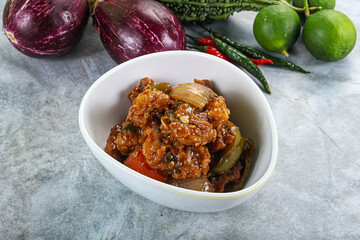 Asian cuisine - prawn in chili sauce