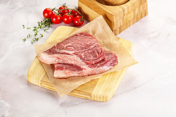 Uncooked raw beef steak for grill