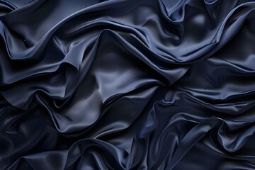 Fototapeta premium Abstract Dark Blue Silk Fabric Texture