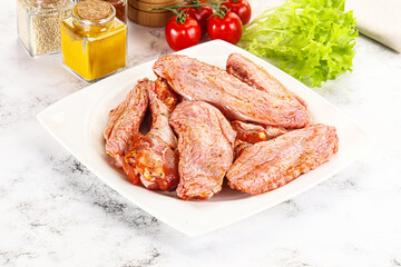Marinated Duck wings for barbecue