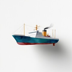 Fototapeta premium Minimalist vector illustration ship