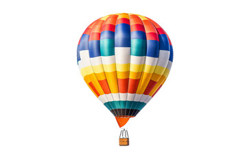 Vibrant hot-air balloon isolated on transparent background PNG for creative design projects and travel-themed visual content