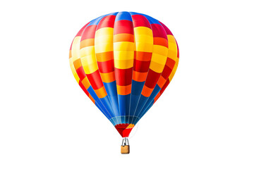 Vibrant hot-air balloon isolated on transparent background PNG for creative design projects and travel-themed visual content