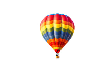 Fototapeta premium Vibrant hot-air balloon isolated on transparent background PNG for creative design projects and travel-themed visual content