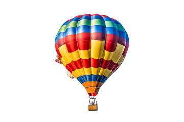 Naklejka premium Vibrant hot-air balloon isolated on transparent background PNG for creative design projects and travel-themed visual content