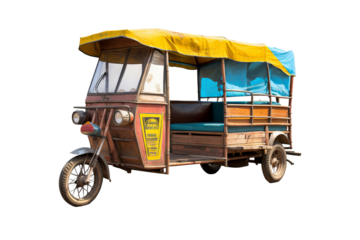 Detailed png illustration of a modern pedicab with transparent background for versatile use in urban transportation and eco-friendly design projects