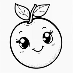 Obraz premium cute kawaii mango coloring page for kids 