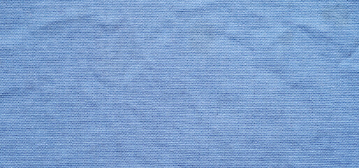 Blue cotton fabric texture background, Wrinkle surface textile, wallpaper, banner