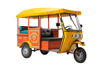 Detailed png illustration of a modern pedicab with transparent background for versatile use in urban transportation and eco-friendly design projects