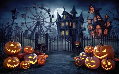 Fototapeta premium halloween background with pumpkin