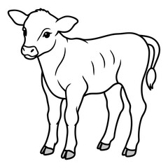 Baby beef calf art vector illustration