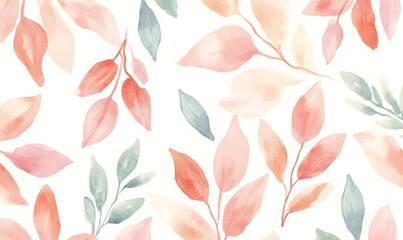 watercolor fall pattern, Generative AI