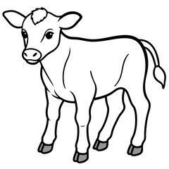 Baby beef calf art vector illustration