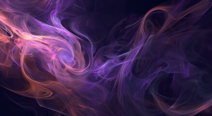 An abstract swirl of colorful smoke in purple and orange hues, creating a dreamlike and ethereal effect with striking visual appeal.