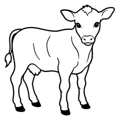 Baby beef calf art vector illustration