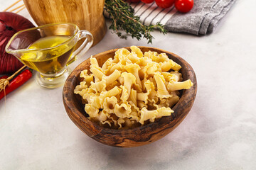Raw dry Italian pasta - campanelle