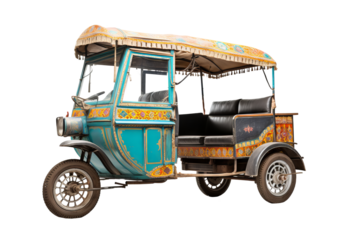 Detailed png illustration of a modern pedicab with transparent background for versatile use in urban transportation and eco-friendly design projects