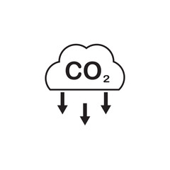 Low carbon dioxide icon. Cloud co2 reduction icon