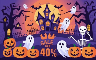 Halloween Sale Off 40% Poster.