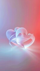 A romantic heart wallpaper featuring a pair of intertwined hearts made of delicate, glowing lines against a soft, dreamy background.