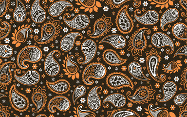 Paisley seamless pattern creative colorful floral decorative ornamental vector texture fabric textile paper print packaging wrapping background wallpaper