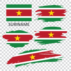 Set of flags of Suriname