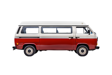 Modern van isolated on transparent background, high-quality PNG for versatile vehicle design projects and creative visual presentations